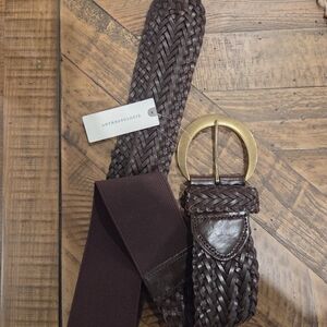 NWT Anthropologie Dark Brown Genuine Leather Dress Belt